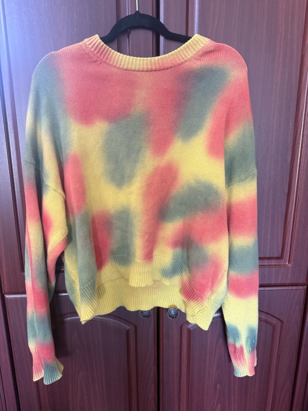 Tie-Dye Crewneck Sweater in Yellow, Coral & Sage - Women RASTA